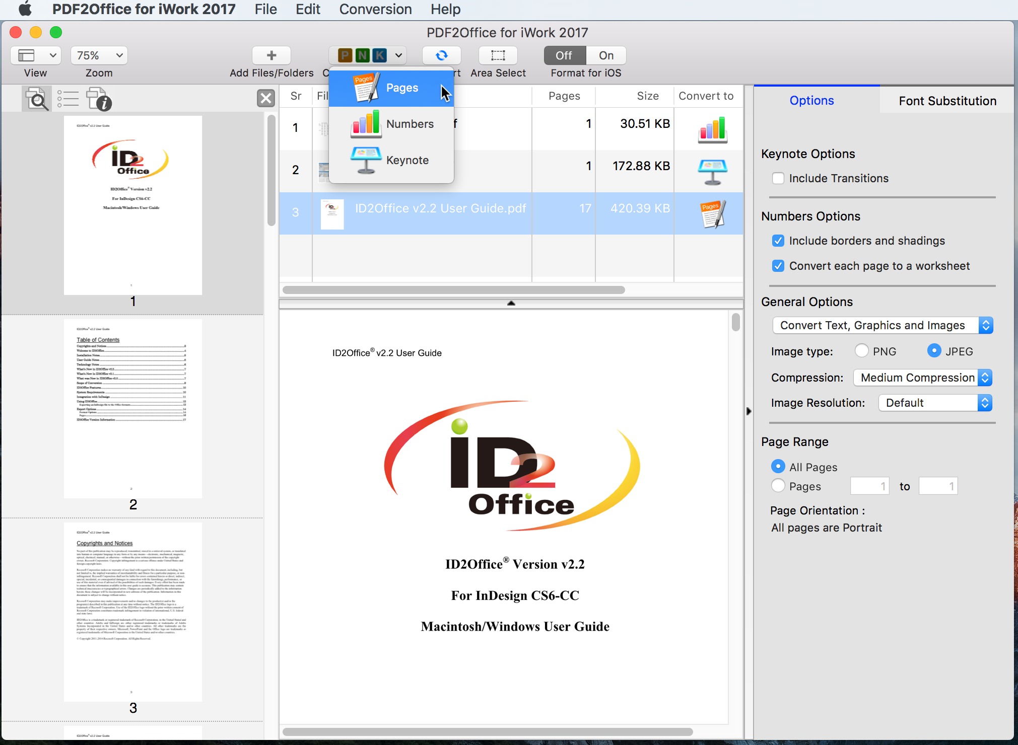PDF2Office for iWork 2017 - PDF Converter for Pages, Keynote and Numbers Image