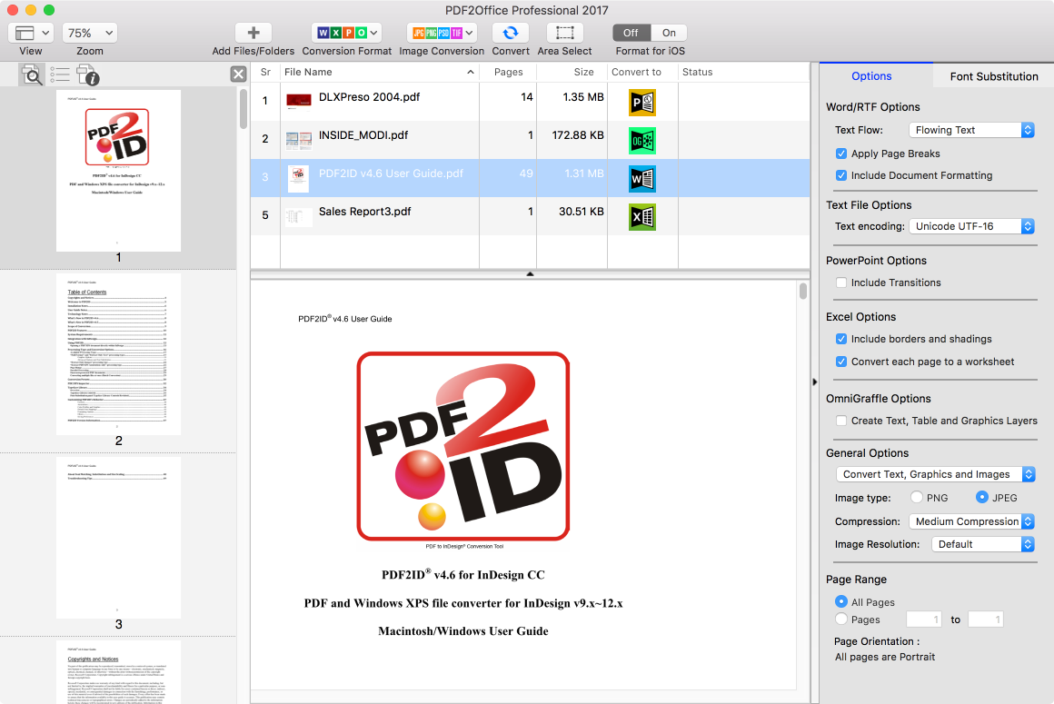 PDF2Office Professional 2017 - Convert PDF & XPS to Office & OmniGraffle Image